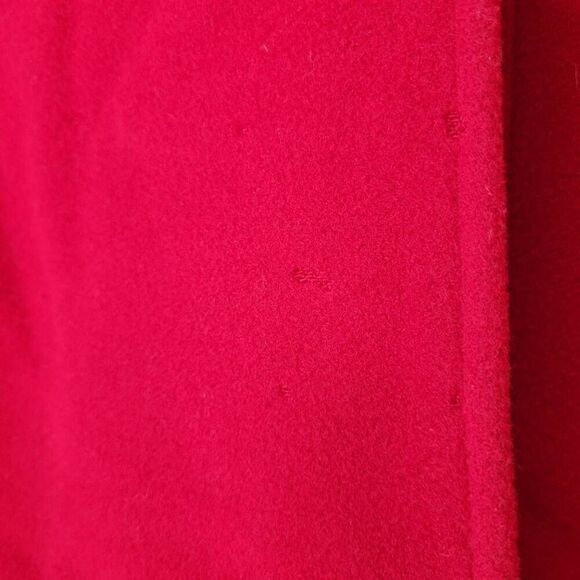 Lands' End 100% Wool Classic Red Women's Coat Long Buttons Pockets 8 M - Picture 8 of 8